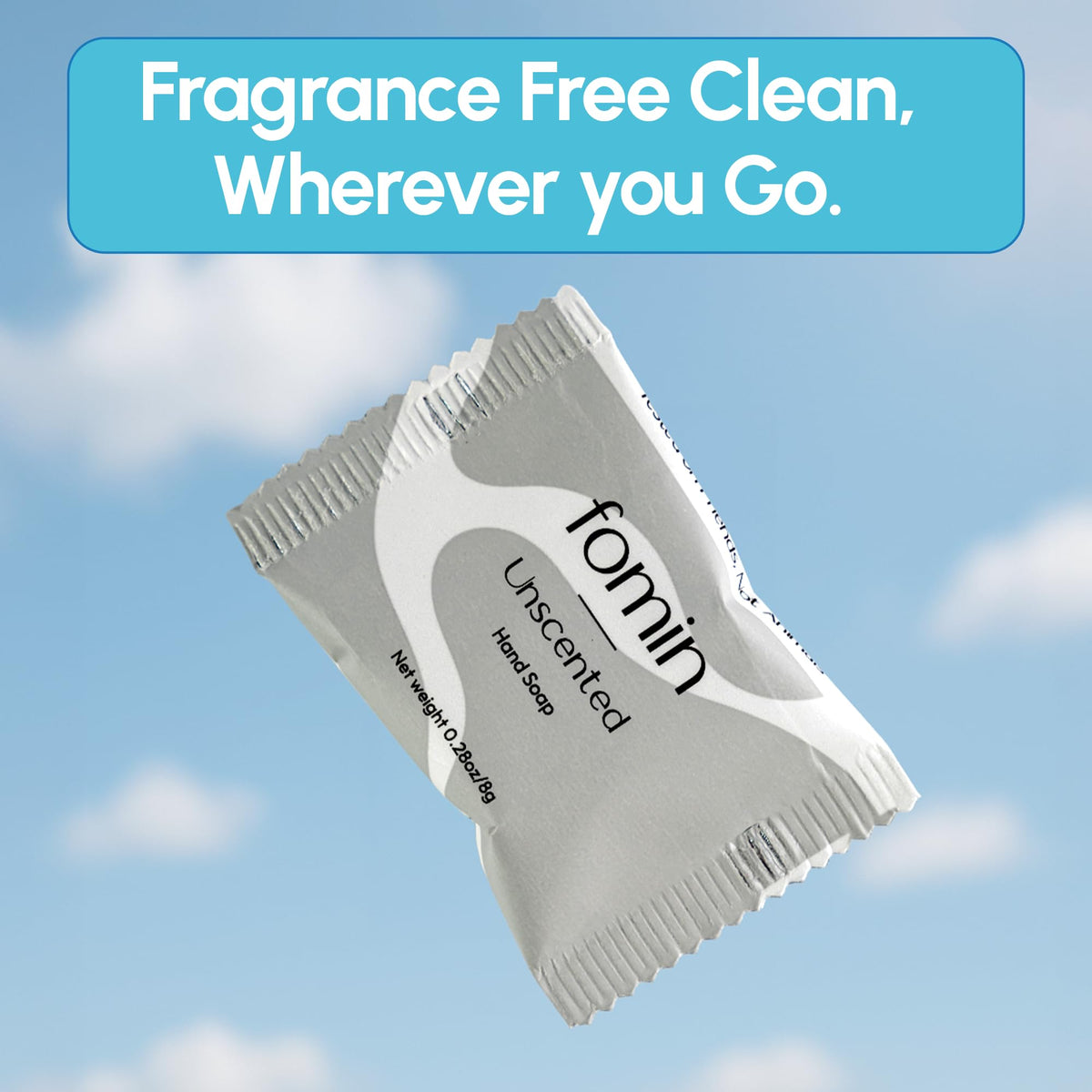 FOMIN foam soap in dispenser for a smooth, skin-friendly lather.