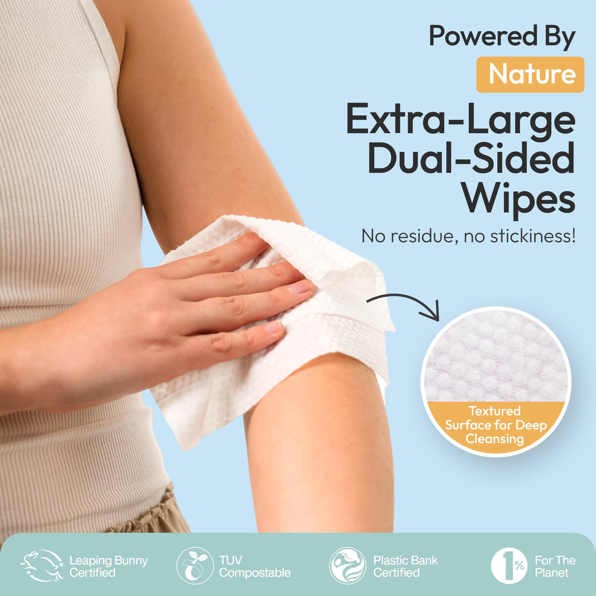 FOMIN wipes used underarms for quick refresh during workouts or travel.