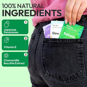 FOMIN wipes kept in purse for on the go freshness