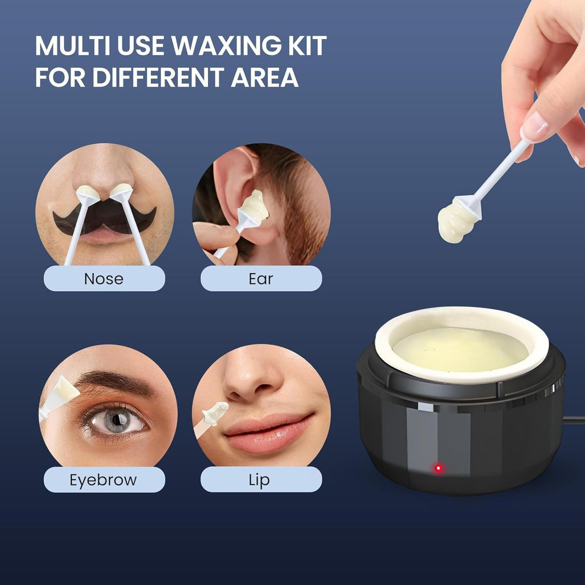 FONESO hard wax beads ready for quick nose, ear, and facial waxing.