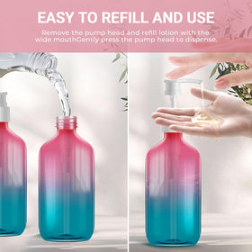 FOOCHY bottles on kitchen counter with gradient colors