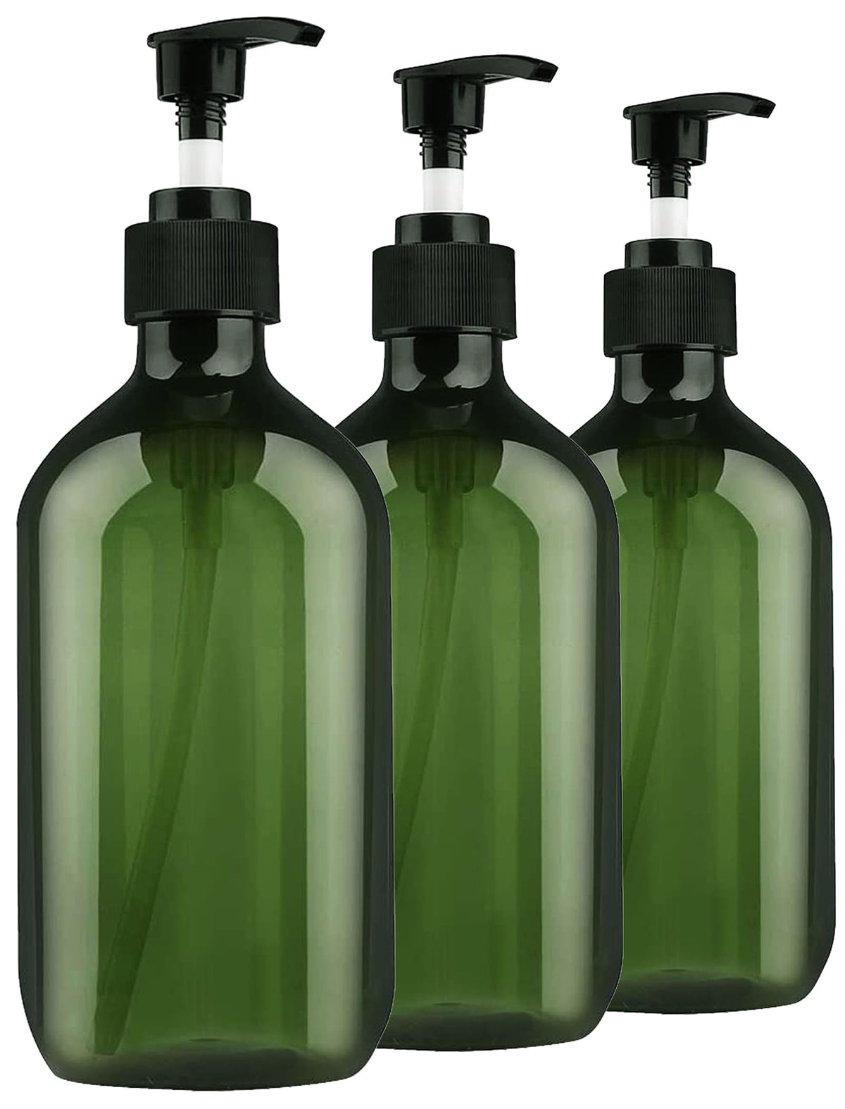 FOOCHY pump bottles shown in use with sanitizer and lotion.