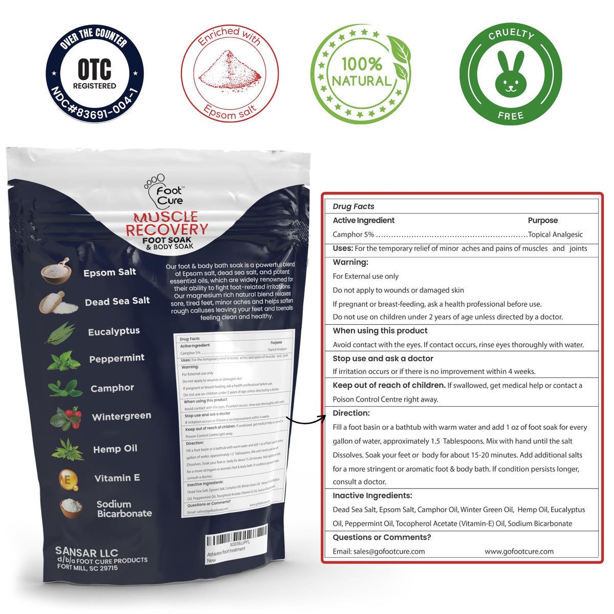 Foot Cure Odor-fighting soak keeps feet feeling fresh throughout the day.
