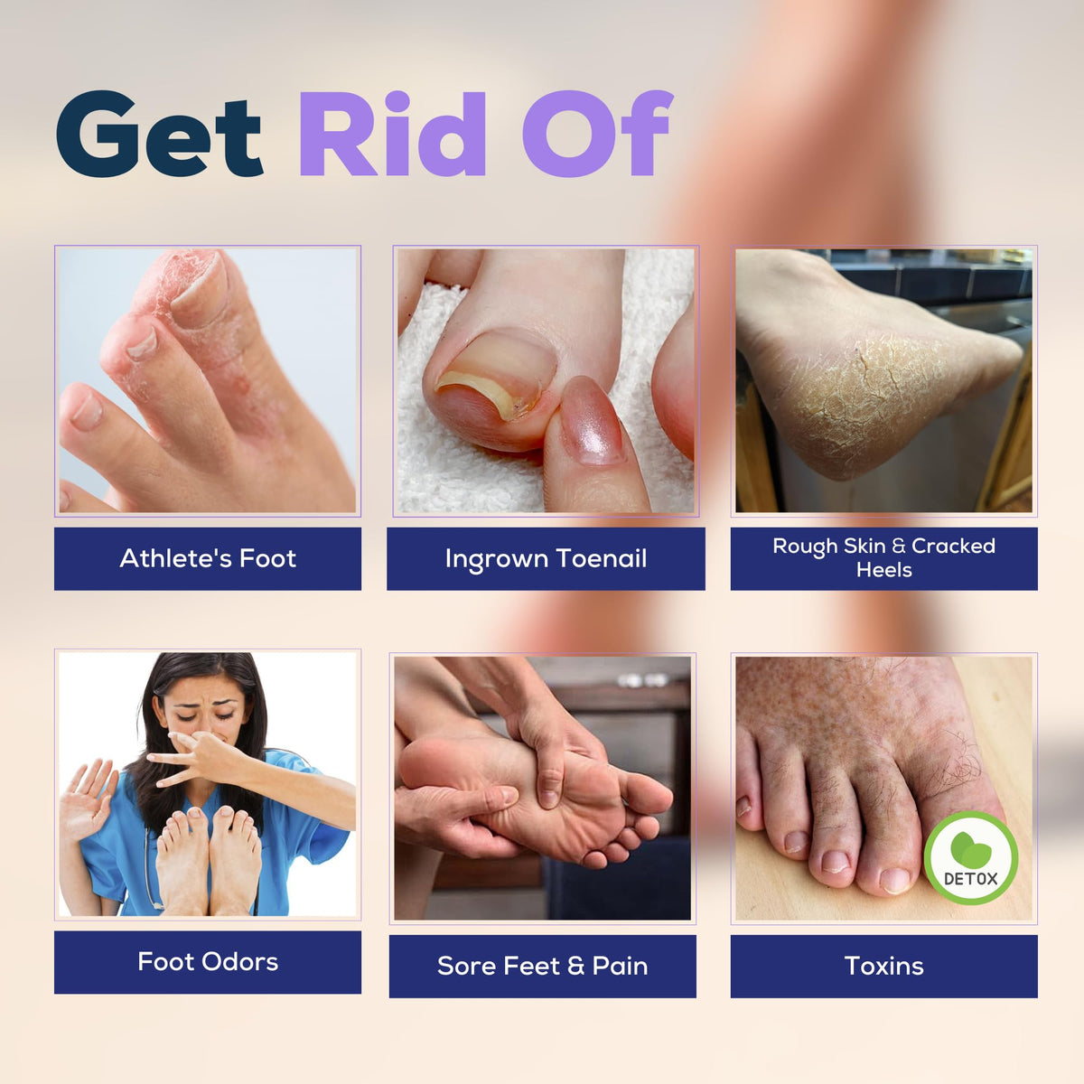 Foot Cure Tea Tree Oil soak aids natural odor control for refreshed feet.