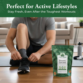 Foot Sense Detox Foot Soak soaking in bath scene after activity for refreshed feet.
