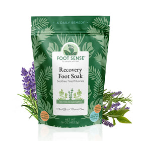 Foot Sense Tea Tree Oil Detox Foot Soak bottle with natural ingredients for refreshed feet.