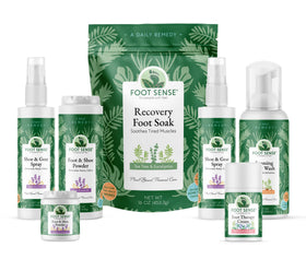 Foot Sense Tea Tree Oil Wash closeup highlighting natural ingredients