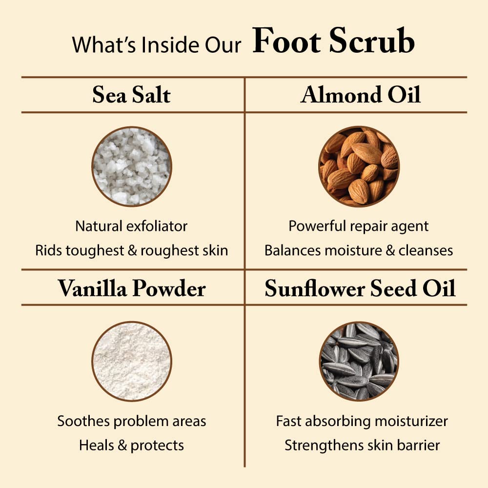 FootFitter scrub texture close-up showing mineral exfoliation for rough skin.