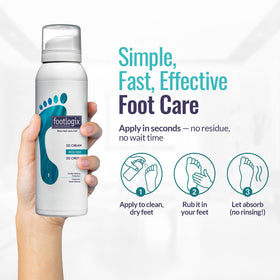Footlogix DD Cream Mousse pump dispensing for easy application.
