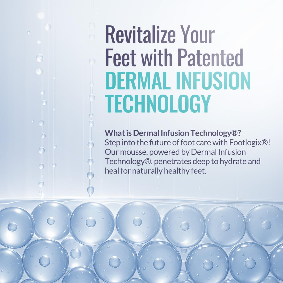 Footlogix DD Cream Mousse label close-up highlighting Dermal Infusion Technology.