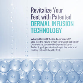 Footlogix DD Cream Mousse label close-up highlighting Dermal Infusion Technology.