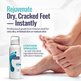 Packaging side view of Footlogix DD Cream Mousse with fragrance-free formula.