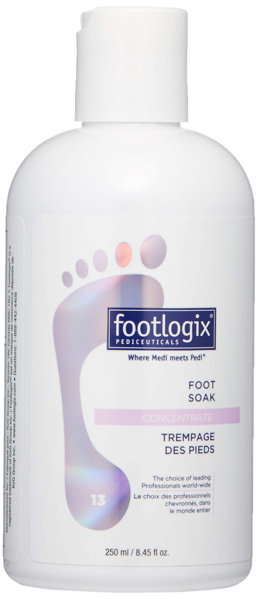 Footlogix Foot Soak Concentrate bottle for a gentle foot bath that softens skin.