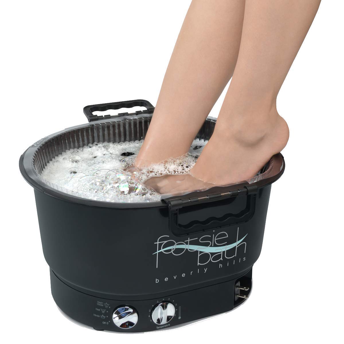 Footsie Bath Footbath Plus Spa image showing deep soak with heat and vibration for home pedicure sessions