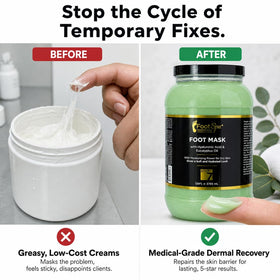 FootSpa dermal recovery mask cream glides smoothly during massage for hydration.