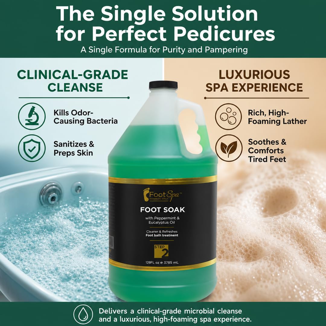 FootSpa high-foaming cleanse shows deep cleansing and spa-like lather.