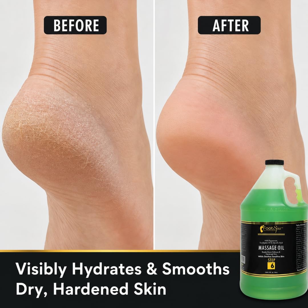FootSpa eucalyptus massage oil, sulfate-free and silicone-free formula for safe use