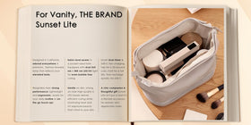 For Vanity Sunset Lite portable mini lamp fits in a bag for salon-quality touch-ups.