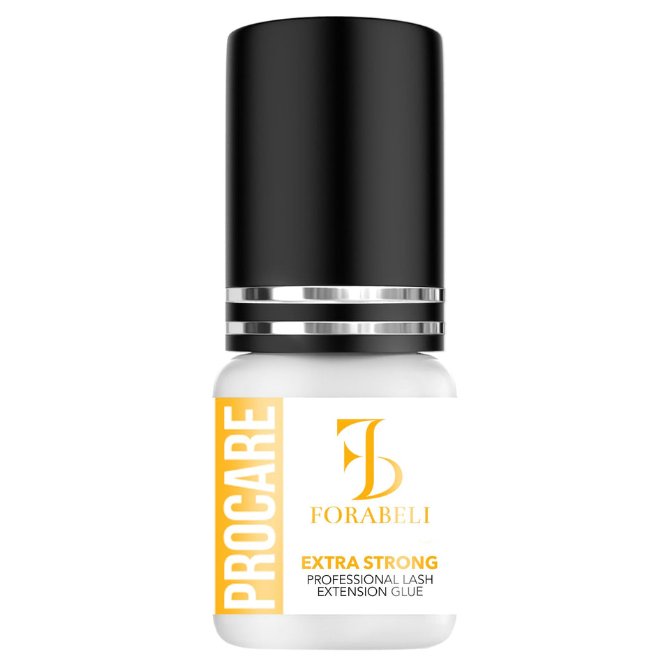 Forabeli Pro Care eyelash glue bottle shown for precise professional application.
