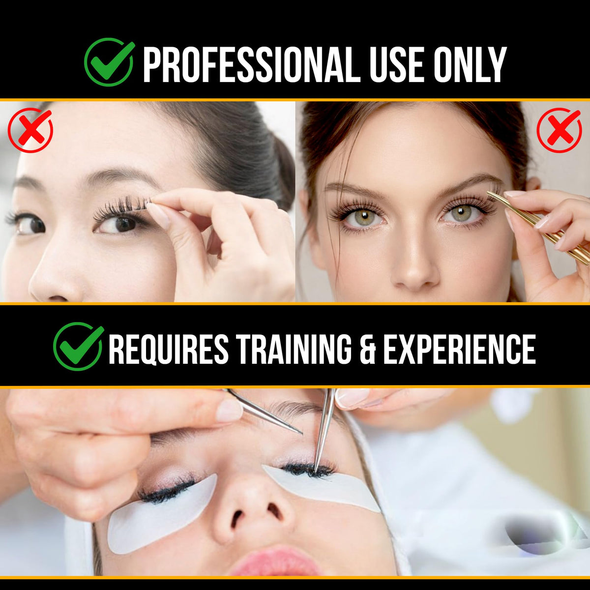 Forabeli Pro Care eyelash glue with red needle prevents clogging during use.