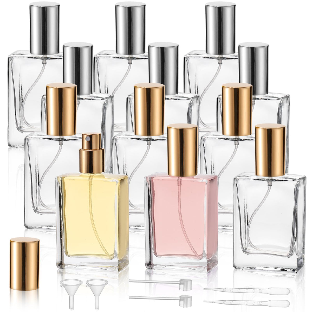 Foraineam 12-pack square glass bottle 30ml for easy travel refills.