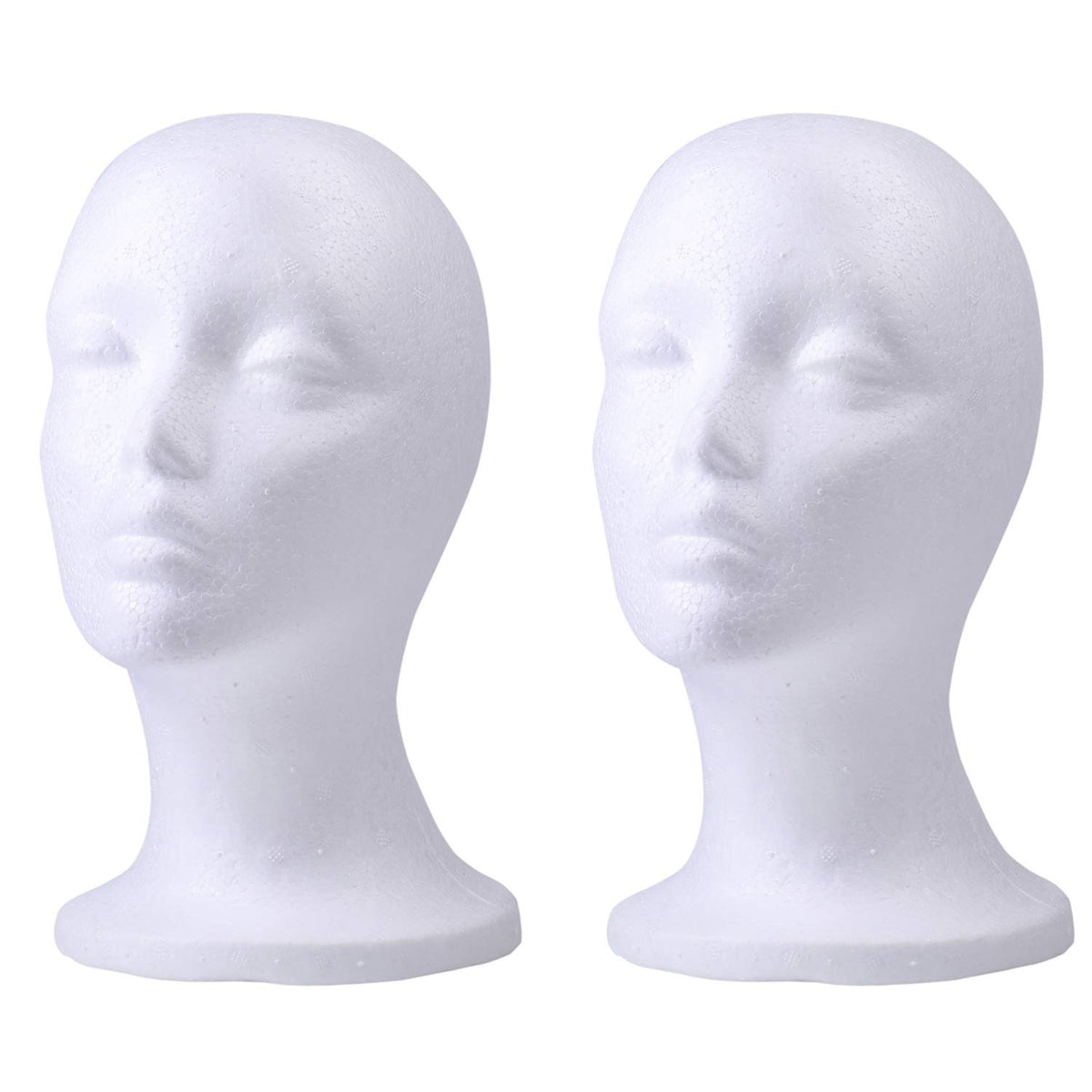 Foraineam 2-pack foam wig heads display two wigs neatly for salon or home