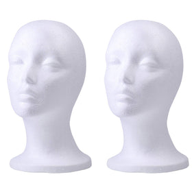 Foraineam 2-pack foam wig heads display two wigs neatly for salon or home