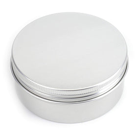 Foraineam 8 oz aluminum tin with secure lid, great for cosmetics and crafts.