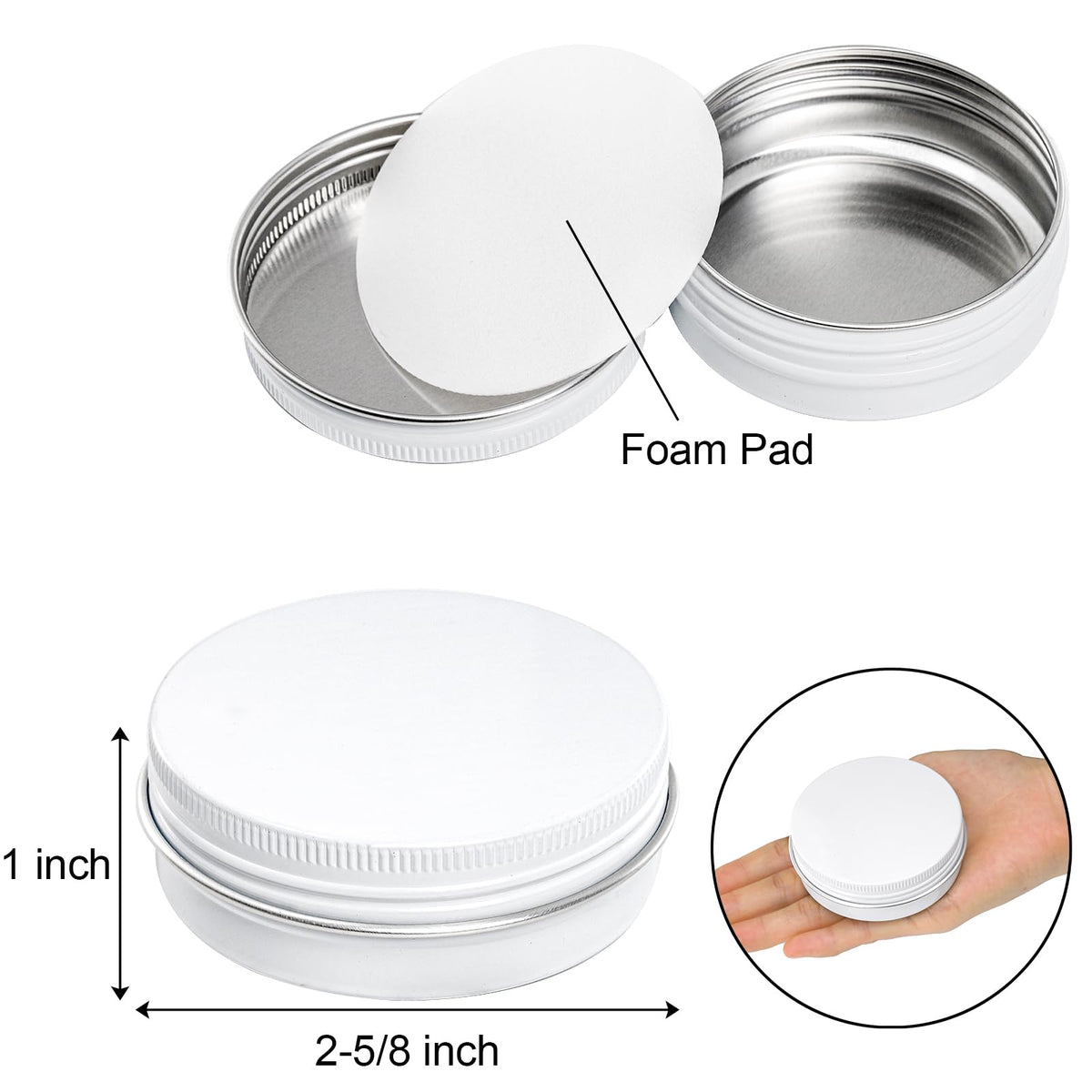 Foraineam bulk-pack round tins store cosmetics and crafts neatly.