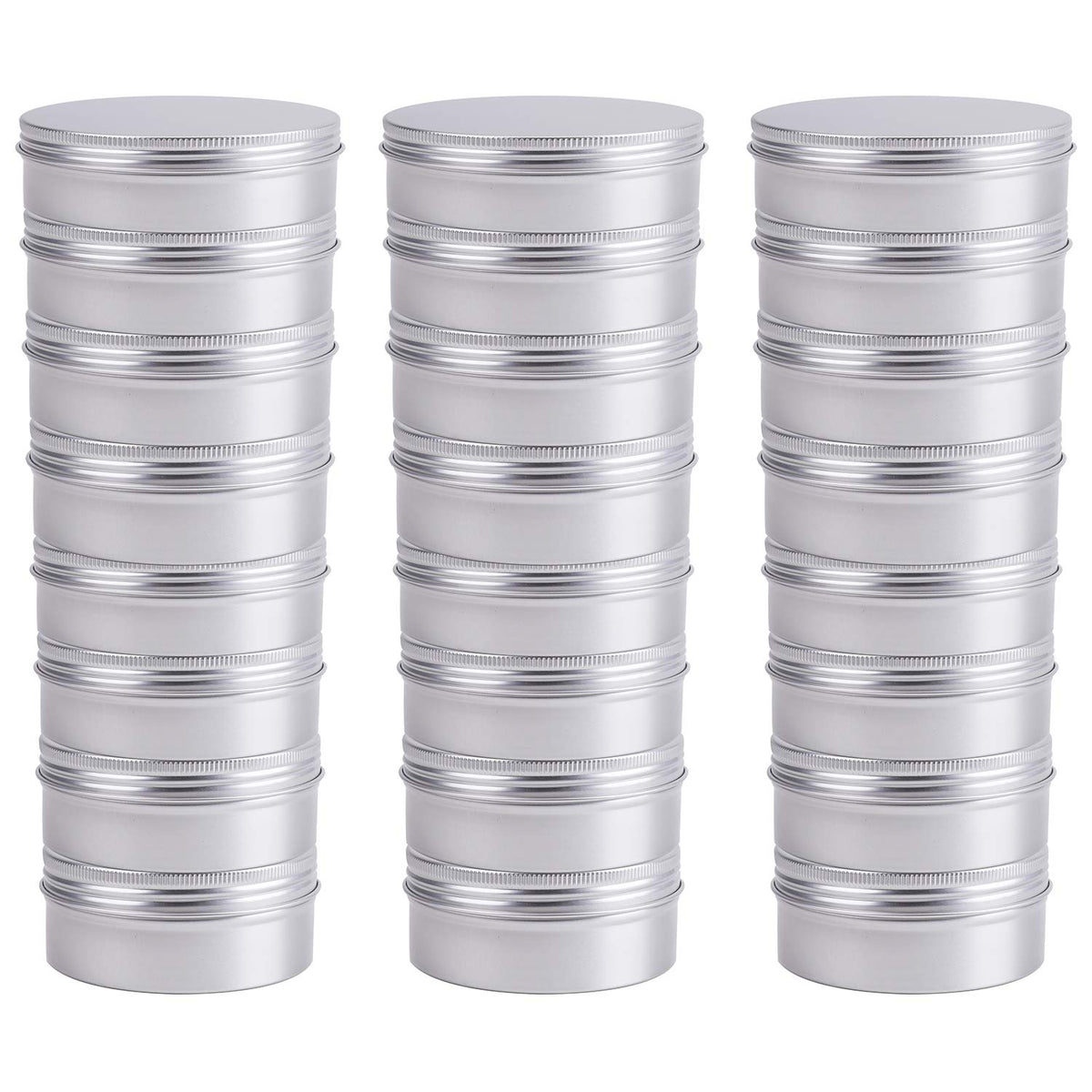 Foraineam screw-top tins with rounded edges, safe to handle and store small items.