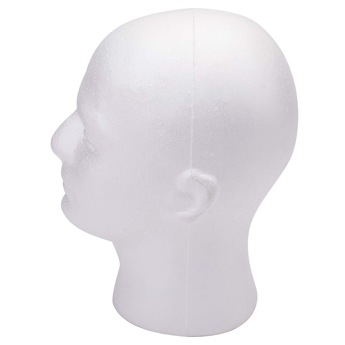 Foraineam white male mannequin head ideal for long-term wig storage.