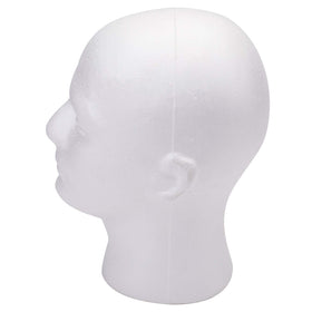 Foraineam white male mannequin head ideal for long-term wig storage.