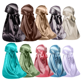 ForceWave silky durags 10-piece pack in vibrant colors for versatile styling.