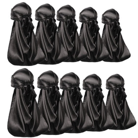 ForceWave silky durags pack in black, front view for versatile styling.
