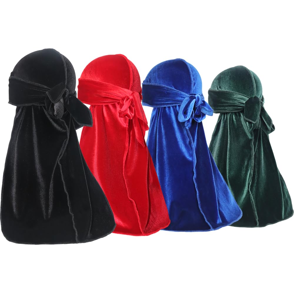 ForceWave velvet durags black close-up shows rich texture and premium feel.
