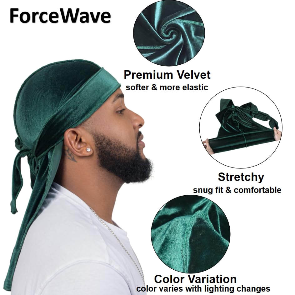 ForceWave velvet durags red close-up highlights color depth and bold style.