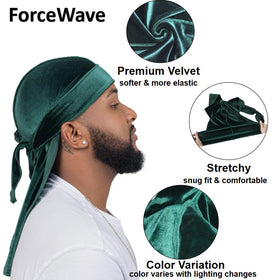 ForceWave velvet durags red close-up highlights color depth and bold style.