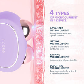 FOREO BEAR 2 facial treatment session demonstrating microcurrent lift
