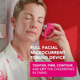FOREO Bear in use on the face for non-invasive contouring and firming