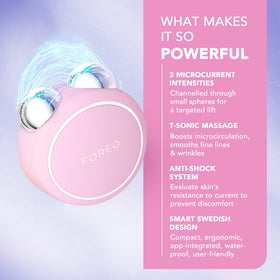 FOREO BEAR Mini T-Sonic pulsations easing muscle tension and smoothing fine lines.
