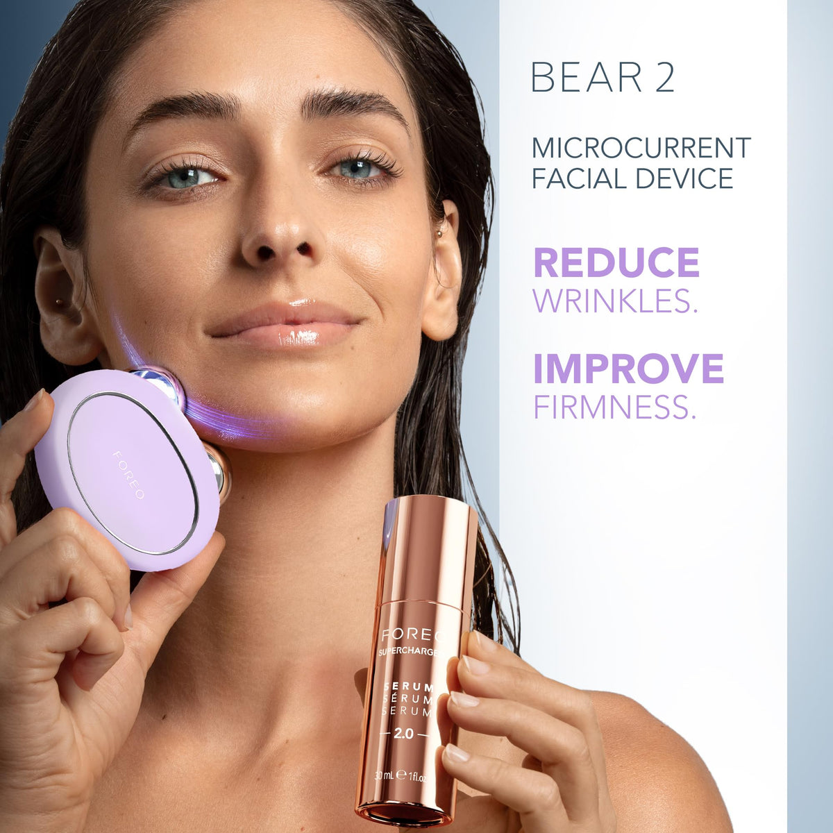 FOREO HA+PGA triple-action moisturizer jar close-up hydrates skin