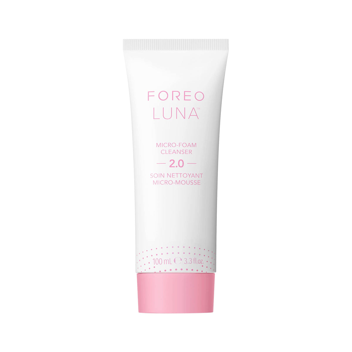 FOREO LUNA Micro-Foam Cleanser 2.0 bottle for travel-friendly daily use