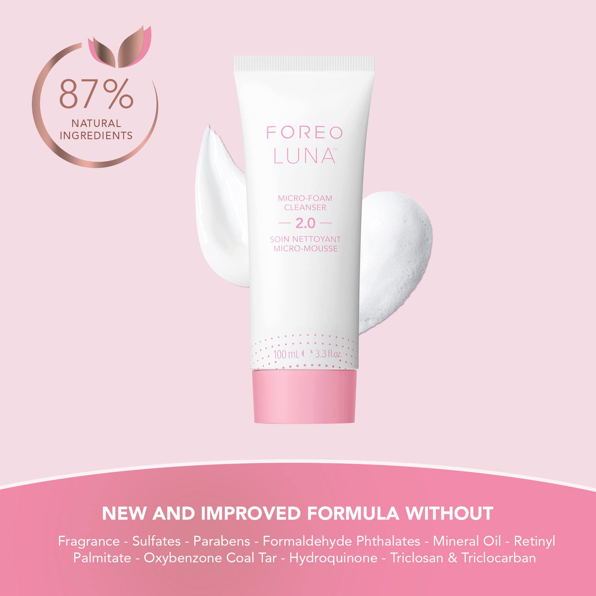 FOREO LUNA Micro-Foam Cleanser 2.0 exfoliation action with T-Sonic touch