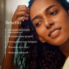 Forest Essentials Hair Cleanser lather closeup reveals creamy texture.