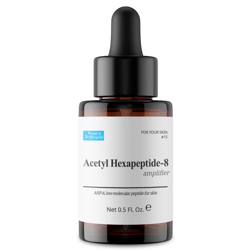 FOREST OF THE BORGES'S Acetyl Hexapeptide Amplifier bottle close-up for gentle wrinkle care