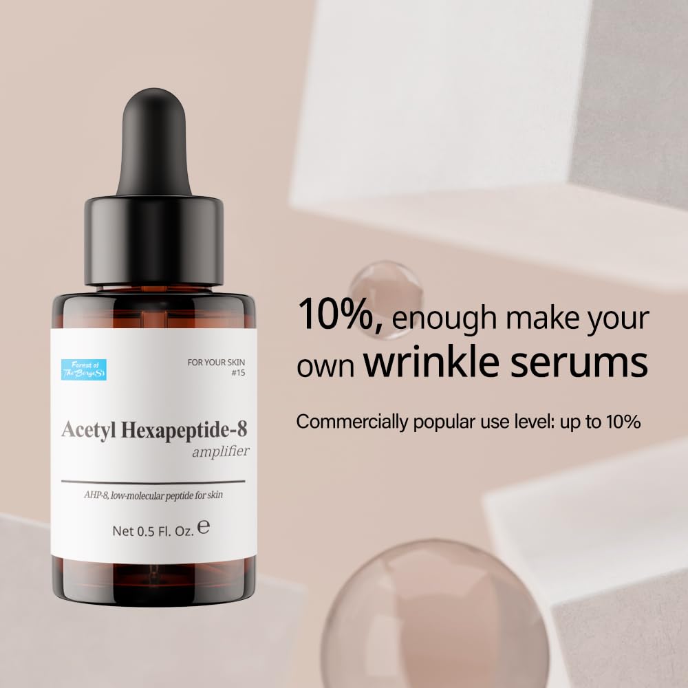 FOREST OF THE BORGES'S Acetyl Hexapeptide Amplifier packaging box, premium vegan skincare