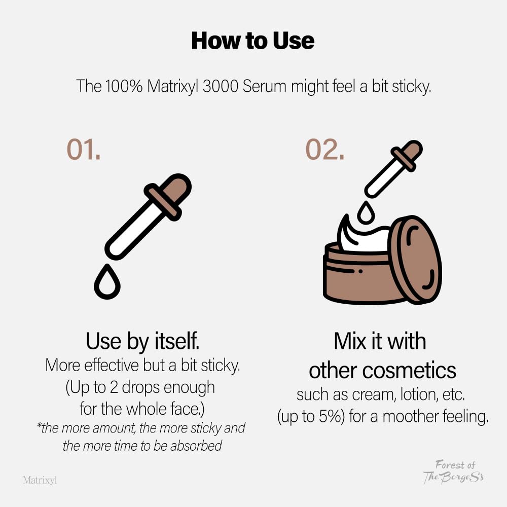 Applying Matrixyl 3000 Amplifier serum to the face for quick boost.