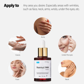 Matrixyl 3000 Amplifier serum applied to the neck area for targeted use.