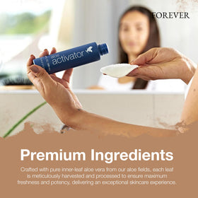 Aloe Activator applied on sensitive skin for gentle hydration