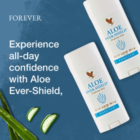 Forever Living Aloe Ever-Shield applying on skin—smooth glide and long-lasting odor control.